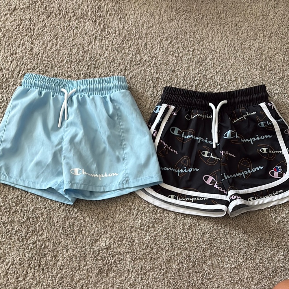 Champion Light Blue and Black Shorts Duo Girls Size 4